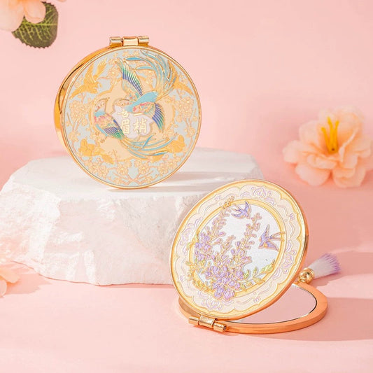 Magical Blooms pocket mirror — floral cover artwork detail