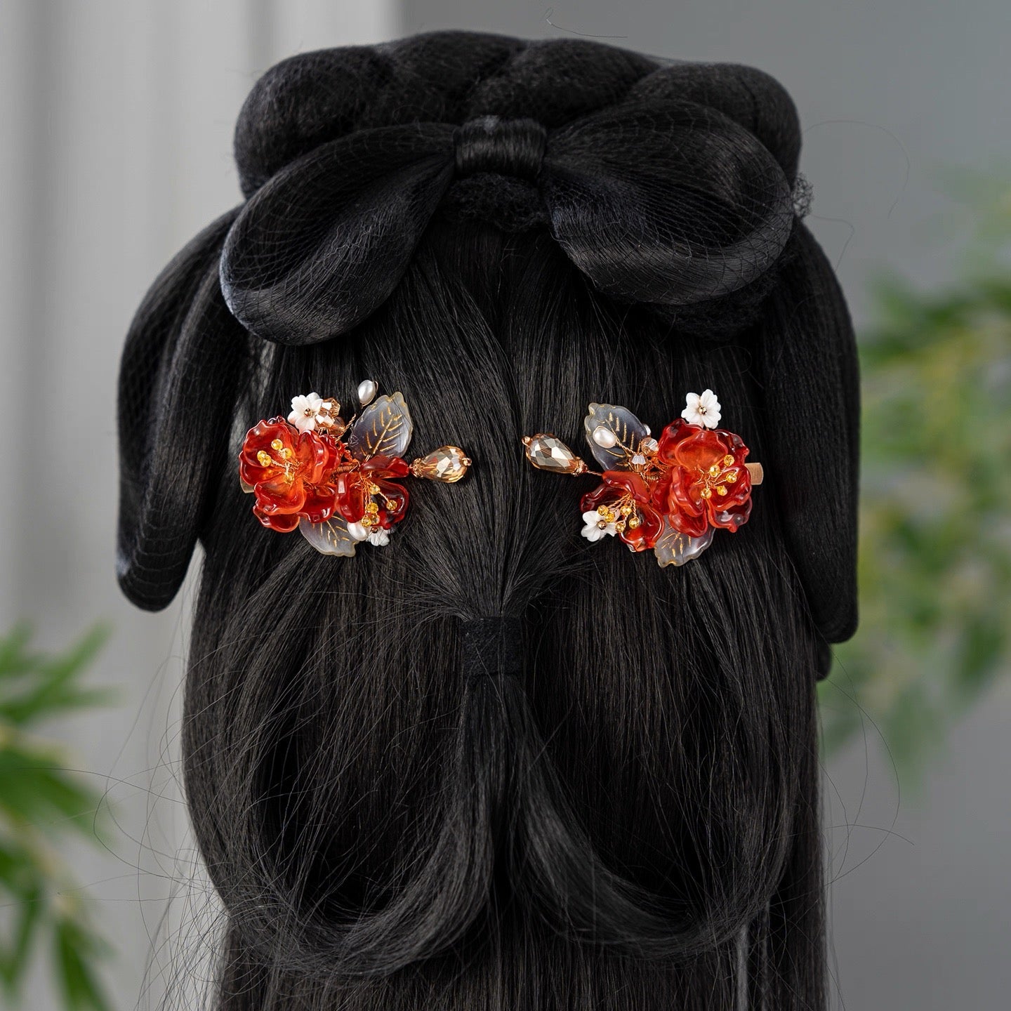 Hair Clips: Red Moonlight