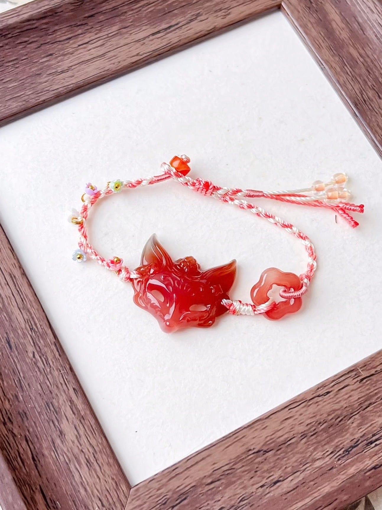 Fox Spirit Agate with Classic Handwoven Adjustable Bracelet | Ancient China Jewelry
