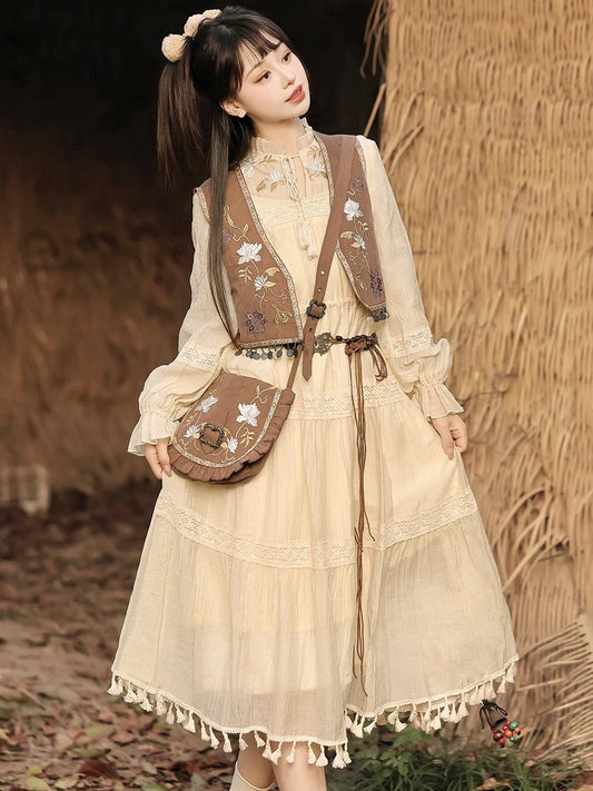 Fengyin Desert 风吟沙漠 - New Chinese Style Modern Hanfu Dress