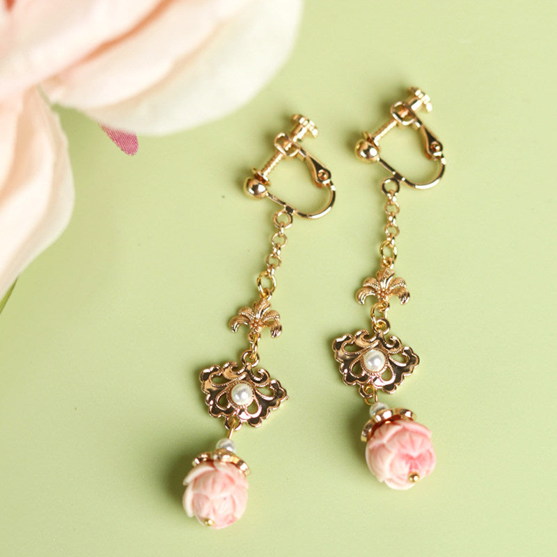 Regal Rose Earrings | Hanfu Jewelry
