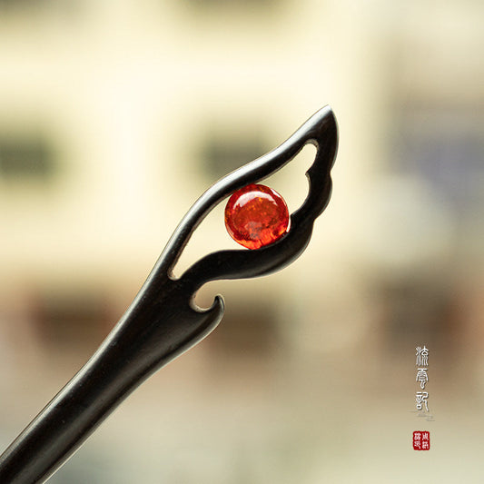 Zhenlin hanfu hair stick, styled in updo