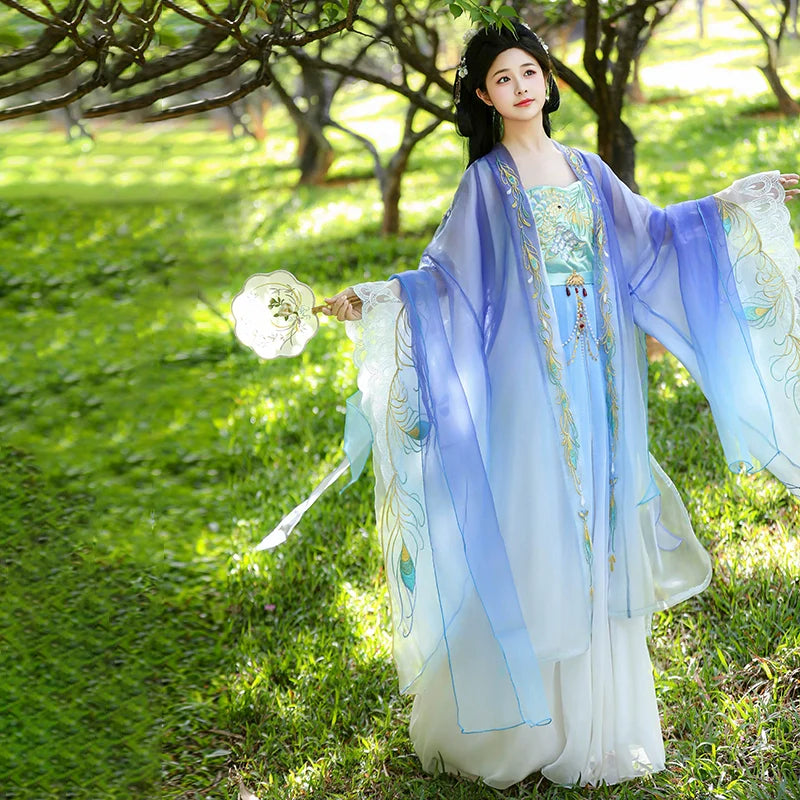 Peacock Embroidered Heziqun Tang Dynasty Dress