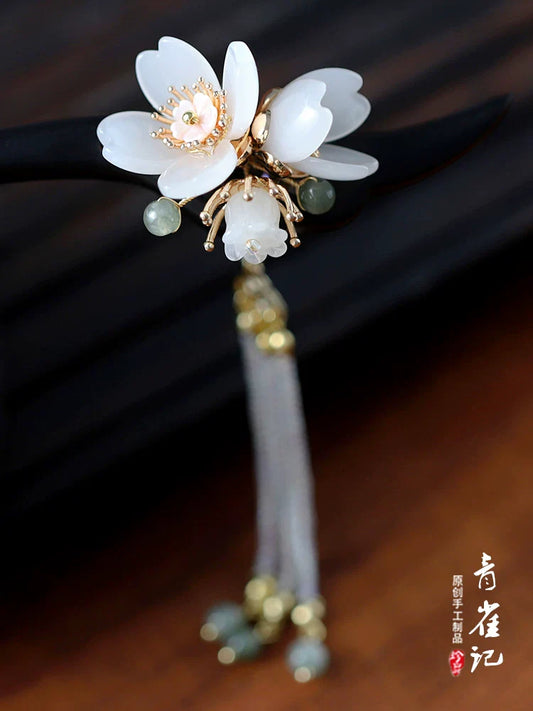 Light Peach Hair Stick | Traditional Chinese Hair Accessory