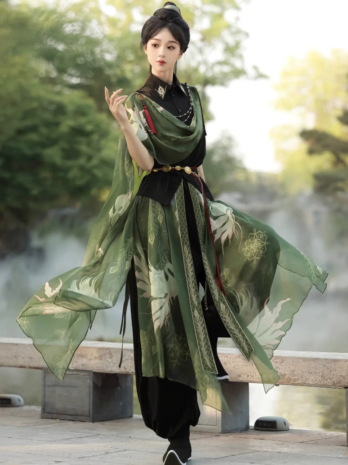 Changli 长离 - Hanfu Inspired Outfit Exotic Style Bloomers & Shirt Set