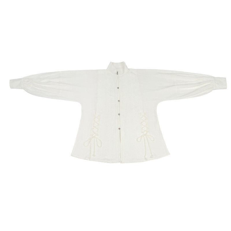 Tang Dynasty Inspired Wool Jacket with Shorts or Wrap Skirt - Winter Music 冬音 (Preorder)