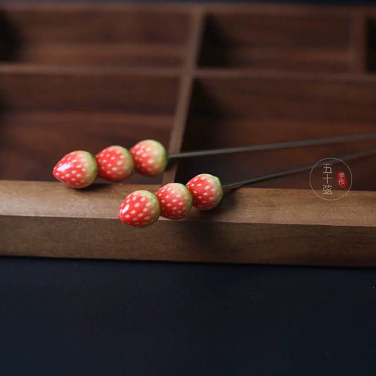 Strawberry Sugar Candy Hair Stick | Hanfu Hair Accessory