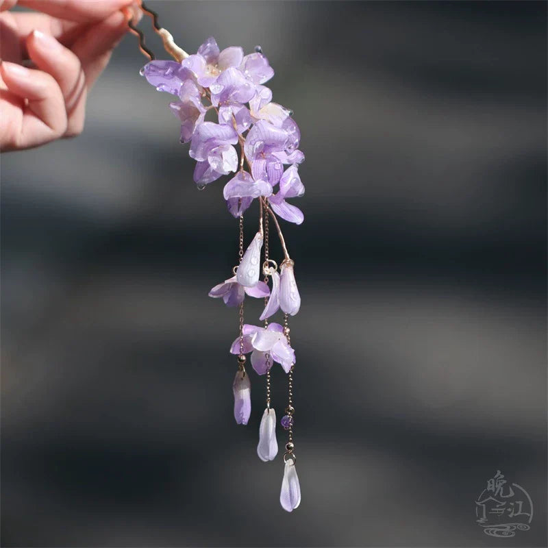 Dancing Wisterias Hair Stick | Traditional Chinese Hair Accessory