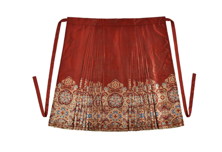 Ming Dynasty White Pipa Sleeve Top & Red Woven Horse Face Skirt | As Wished 如愿