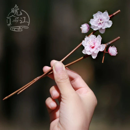 Beauty Plum hair stick - ancient Chinese hanfu hair accessory — side profile