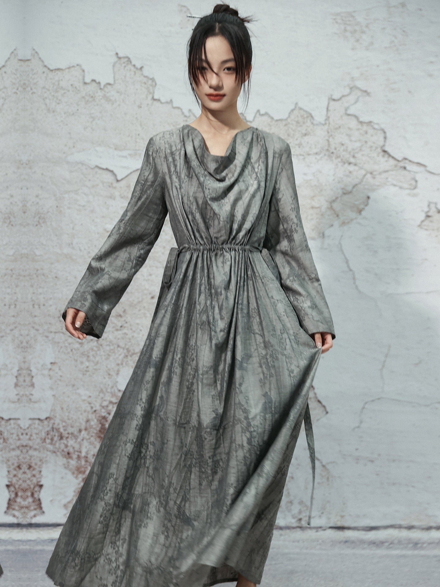 New Chinese Style Swing Collar Retro Dress