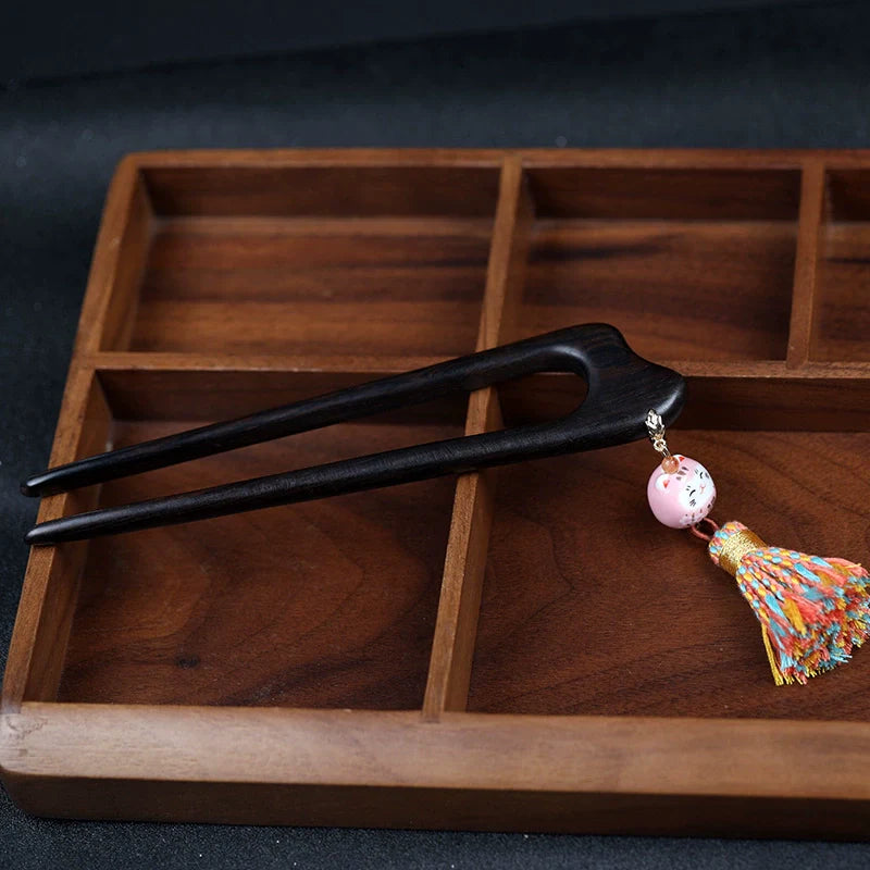 Lucky Cat Hair Stick | Hanfu Hair Accessory