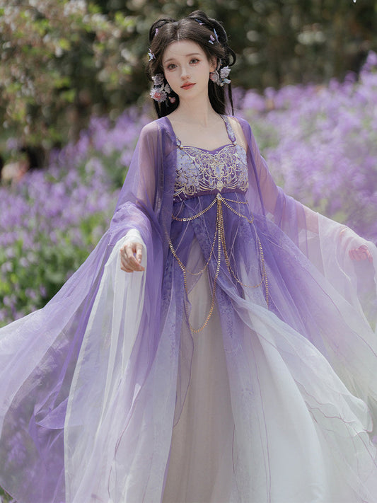 Jiu Chong Zi | Tang Dynasty Hezi Dress with Wide Sleeve Jacket
