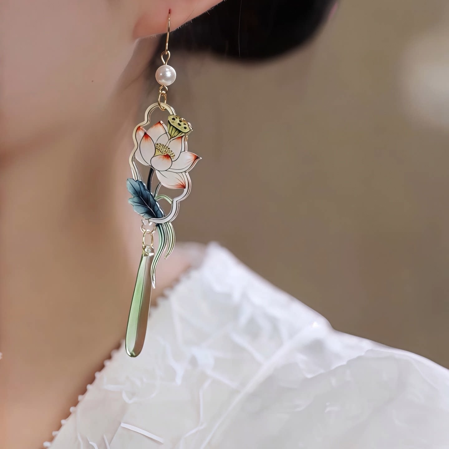 Floating Lotus Earrings | Hanfu Jewelry