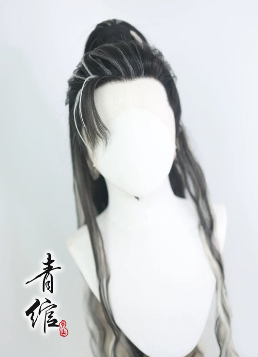Dragon Tang Lici hanfu costume hair wig — detail view