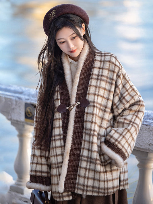 Song Dynasty Modern Hanfu Long Sleeve Top and Wrap Skirt for Autumn and Winter - Puppet Princess 布偶格格 (Preorder)