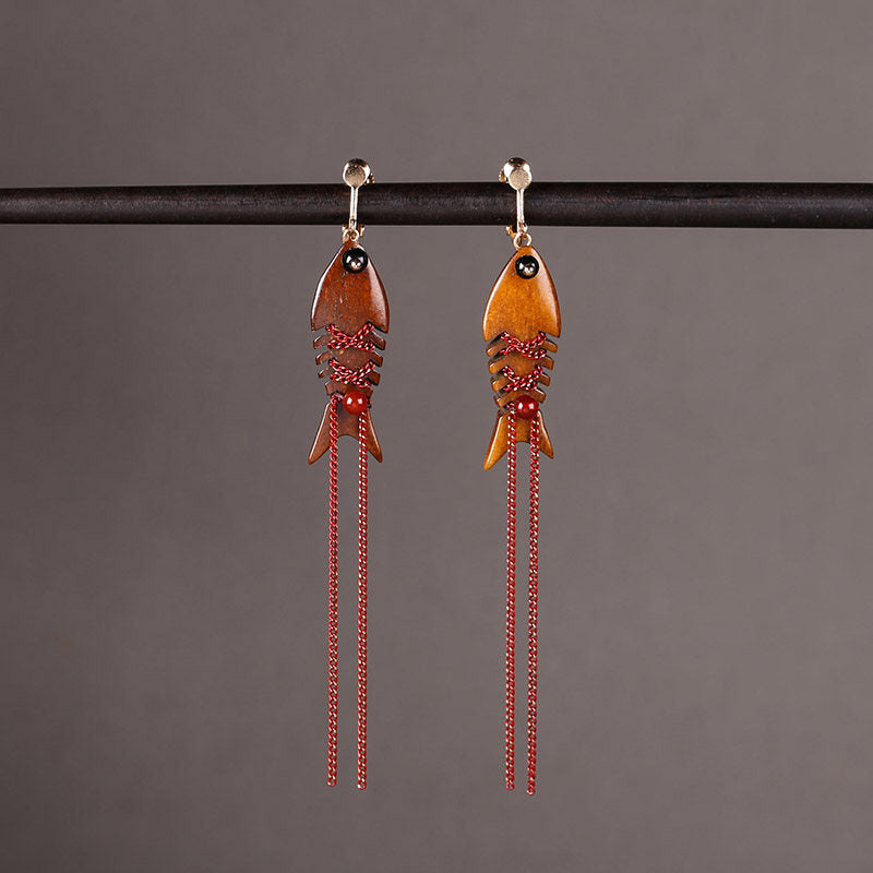 Wooden Fish DanglingEarrings | Cheongsam Jewelry