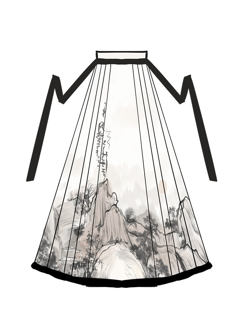 Ming Dynasty Modern Hanfu and Mamianqun - Autumn Scenery 秋时景