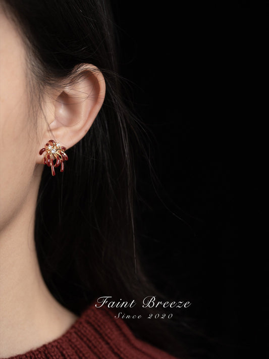 New Year's Festive Fireworks Stud Earrings | Hanfu Jewelry