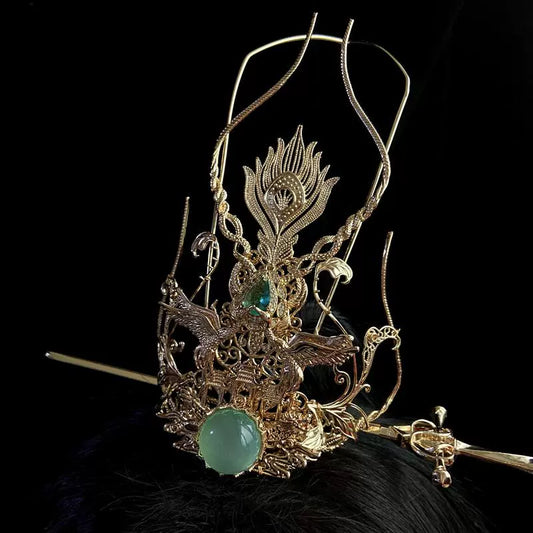 Eclipse's Gaze unisex hanfu hair crown — detail view