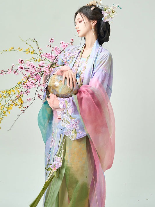 Rainbow Iris - Song Dynasty Style Qiyao Ruqun Hanfu — women's Song dynasty qiyao ruqun hanfu, detail view