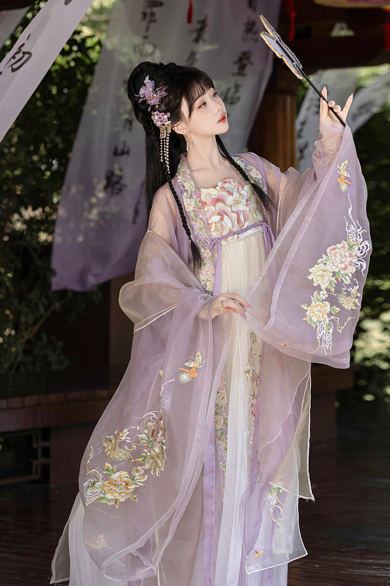 White Peony 白芍 - Tang Dynasty Style Hanfu Dress Heziqun