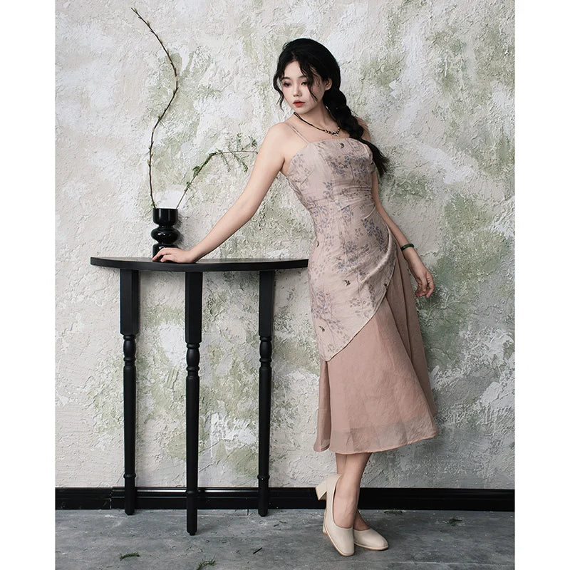 Ebony 乌木案 - New Chinese Style Outfit Wabi-Sabi Dress Set