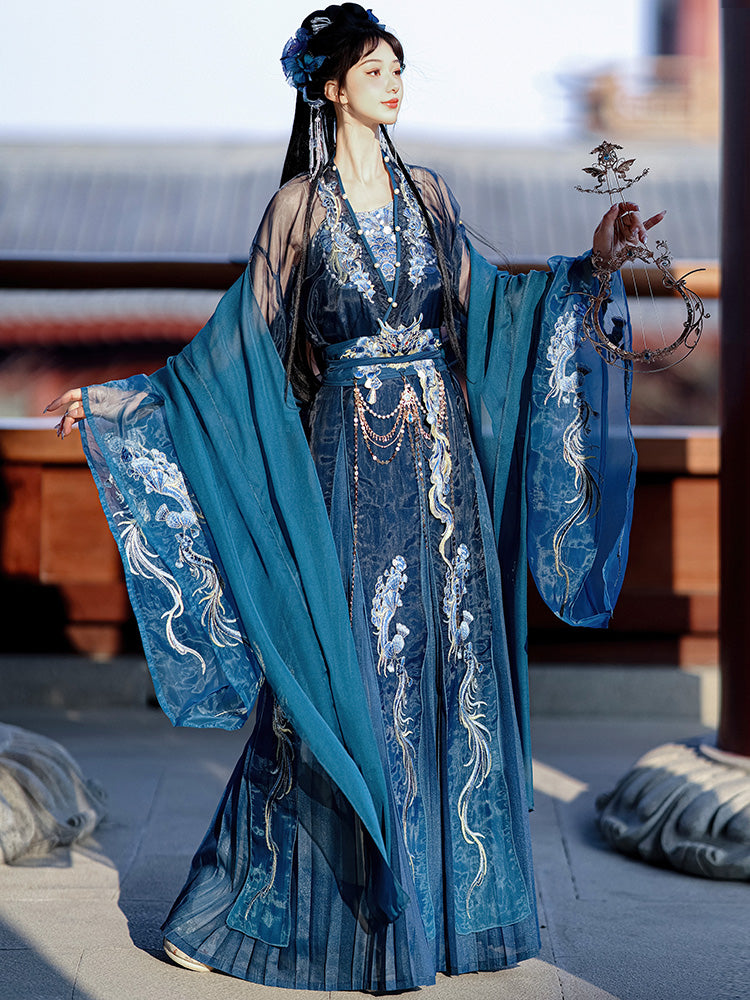Wei Jin Dynasty Qiyao Ruqun Hanfu | Dragon Queen of the West Sea 西海龙王