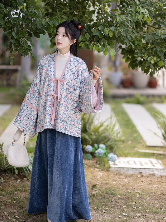 Jin Dynasty Modern Hanfu Cardigan and Elastic Skirt - Ancient Song 古调歌 (Preorder)