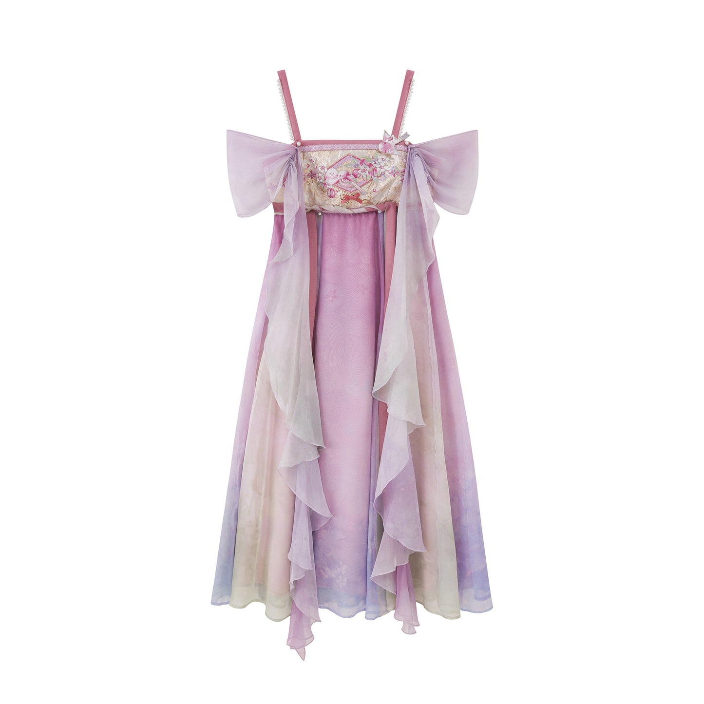 Tang Dynasty Style Fairy Summer Slip Dress - Meiling Sparrow 梅岭山雀