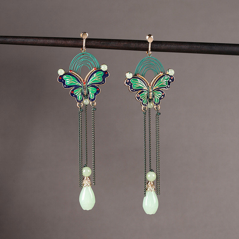 Moonlit Butterfly Teardrop Earrings | Cheongsam Jewelry