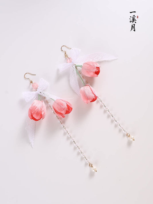 Tulip Bow Earrings | Hanfu Jewelry