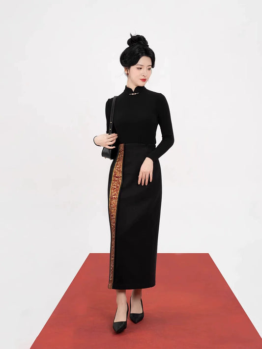 New Chinese Style Women Jacket & Dunhuang Scroll Motif Long Skirt - Tang Juanjuan 唐卷卷 (Preorder)