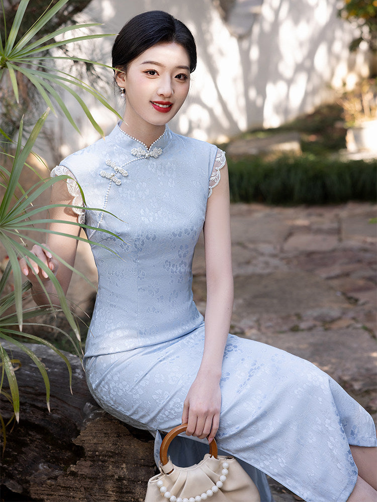 Sleeveless Floral Long Cheongsam | Theodore