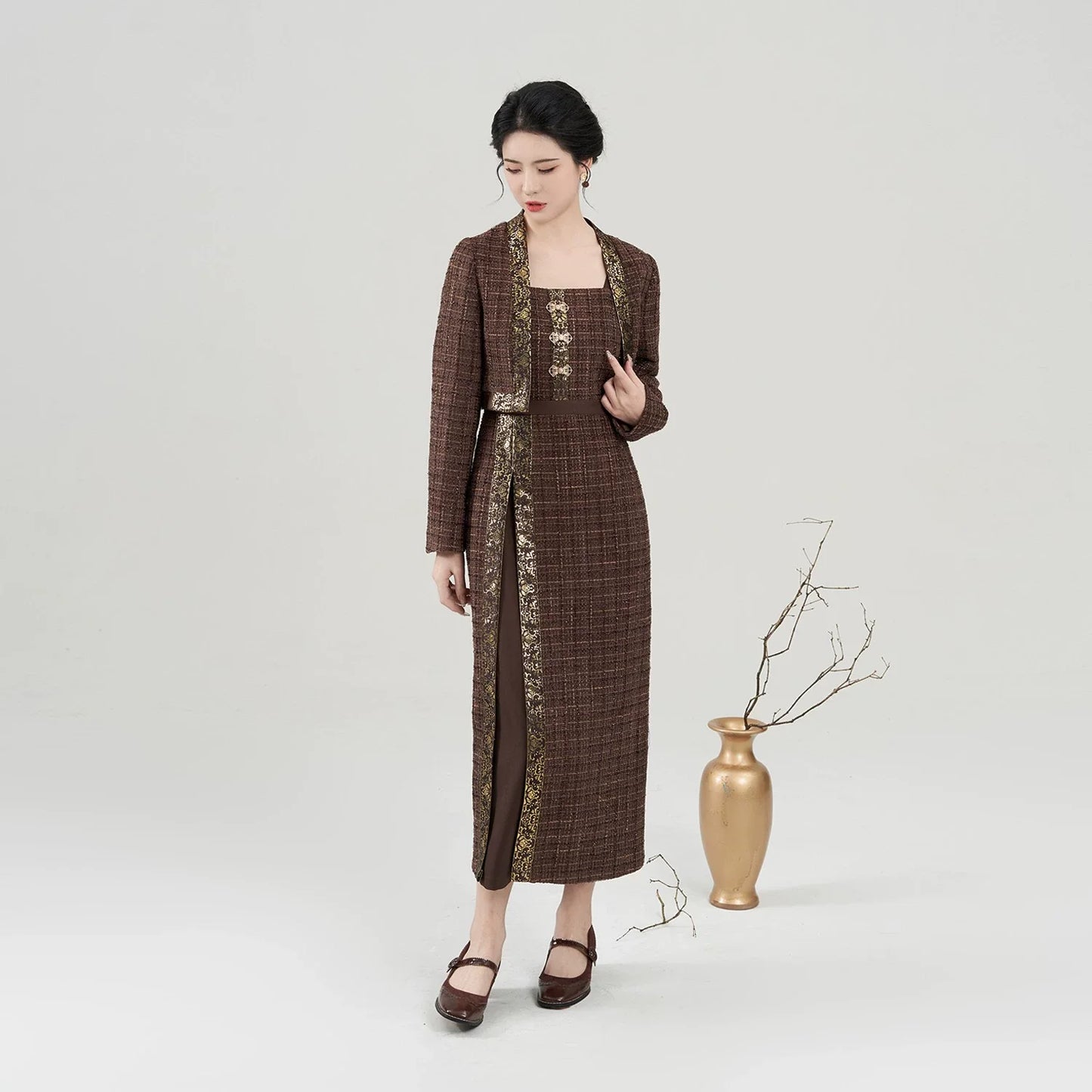 Song Dynasty Modern Hanfu - Autumn Mocha 秋褐 (Preorder)