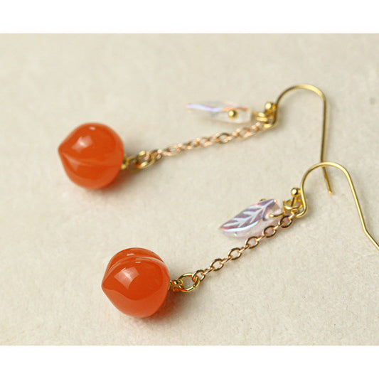 Peach Resin Earrings | Hanfu Jewelry