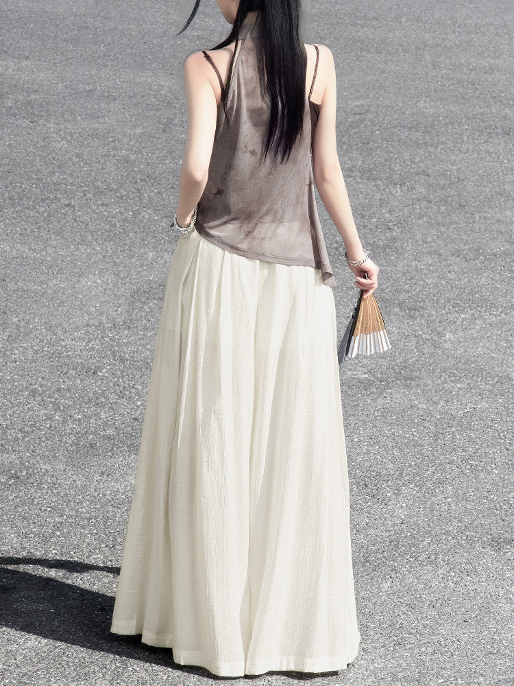 New Chinese Style Camisole and Cheongsam Halter Neck Top - Qianka 浅咖 (Preorder)