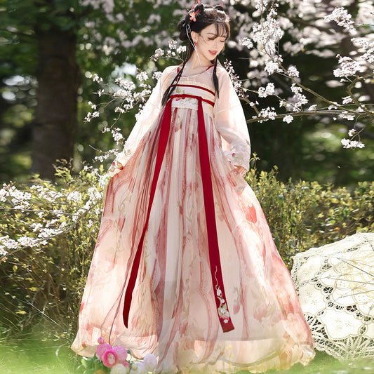 Strawberry Cream | Tang Style Qixiong Ruqun Modern Hanfu Dress for Spring