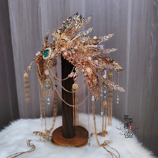Siren unisex hanfu hair crown — detail view