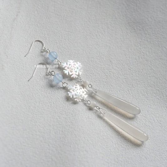 Snowflake Drop Earrings | Hanfu Jewelry