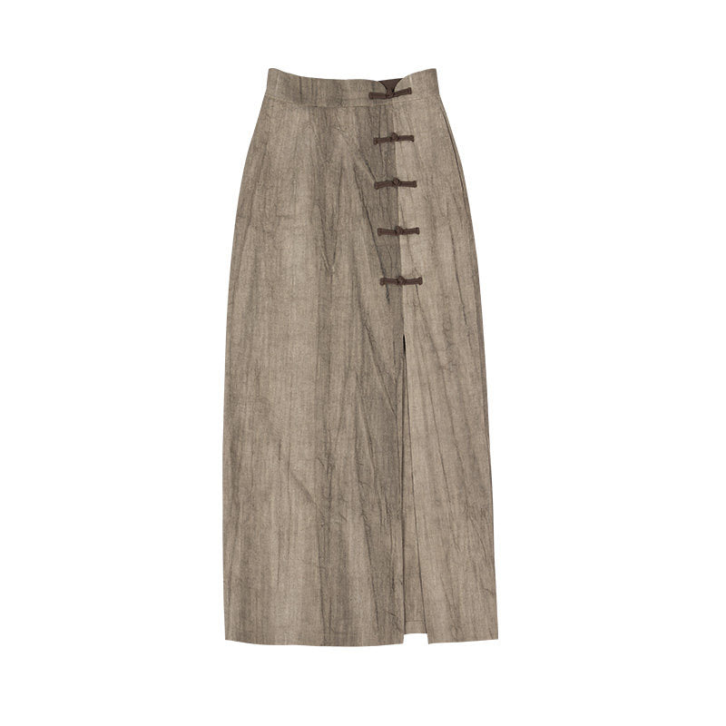 New Chinese Style Women Cropped Blazer & Skirt - Twilight 暮色 (Preorder)