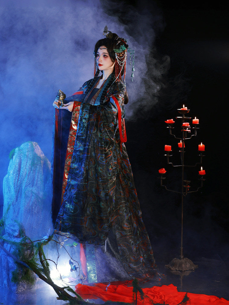 Astrologer | Wei Jin Dynasty Style Immortal Hanfu with Flowing Wide Sleeve Robe