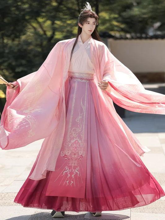 Mist Beyond Waters | Wei Jin Unisex Hanfu with Immortal Flowing Sleeves