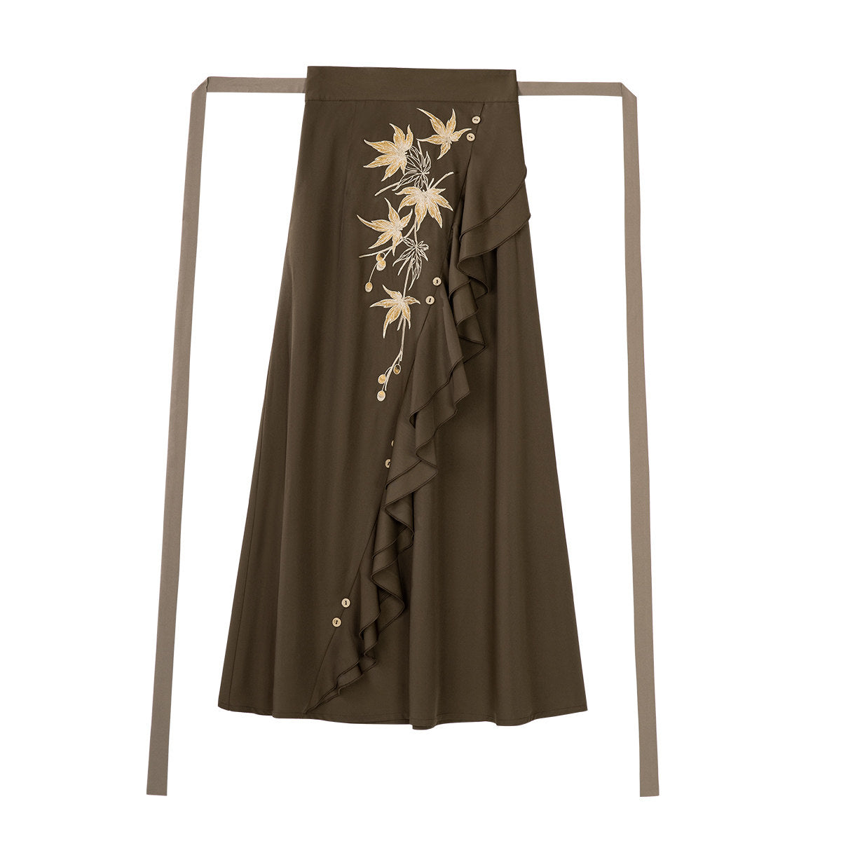 New Chinese Style Knitted Cardigan and Skirt - Late Autumn Date 枫亭晚