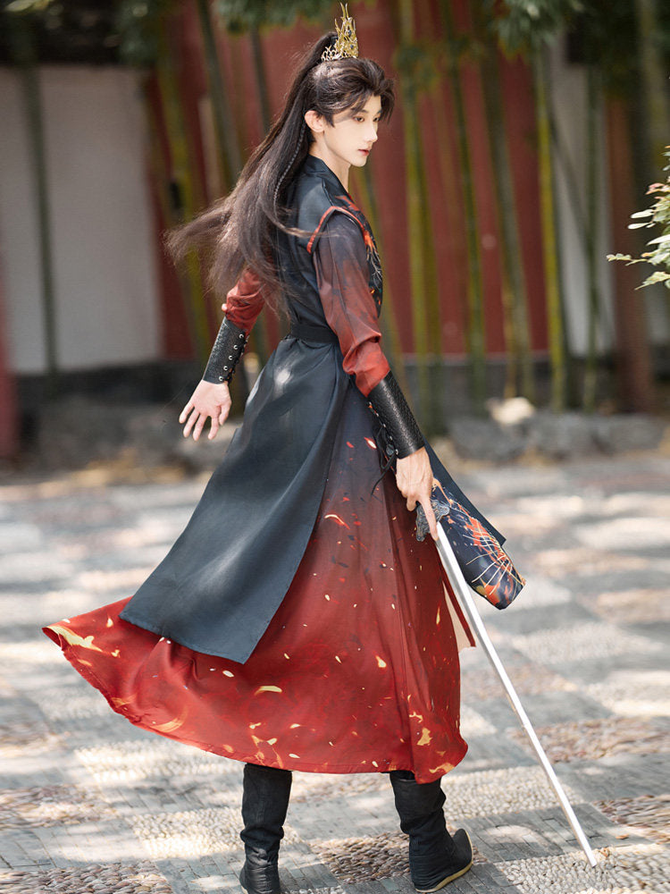 Flame Wuxia Hanfu Set | Chinese Fantasy Period Drama Style