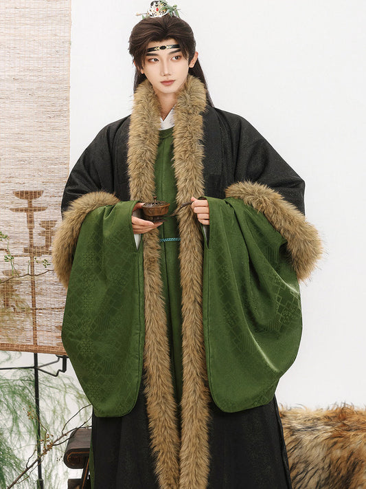 Inkstone | Ming Dynasty Men Round Collar Hanfu Robe and Coat
