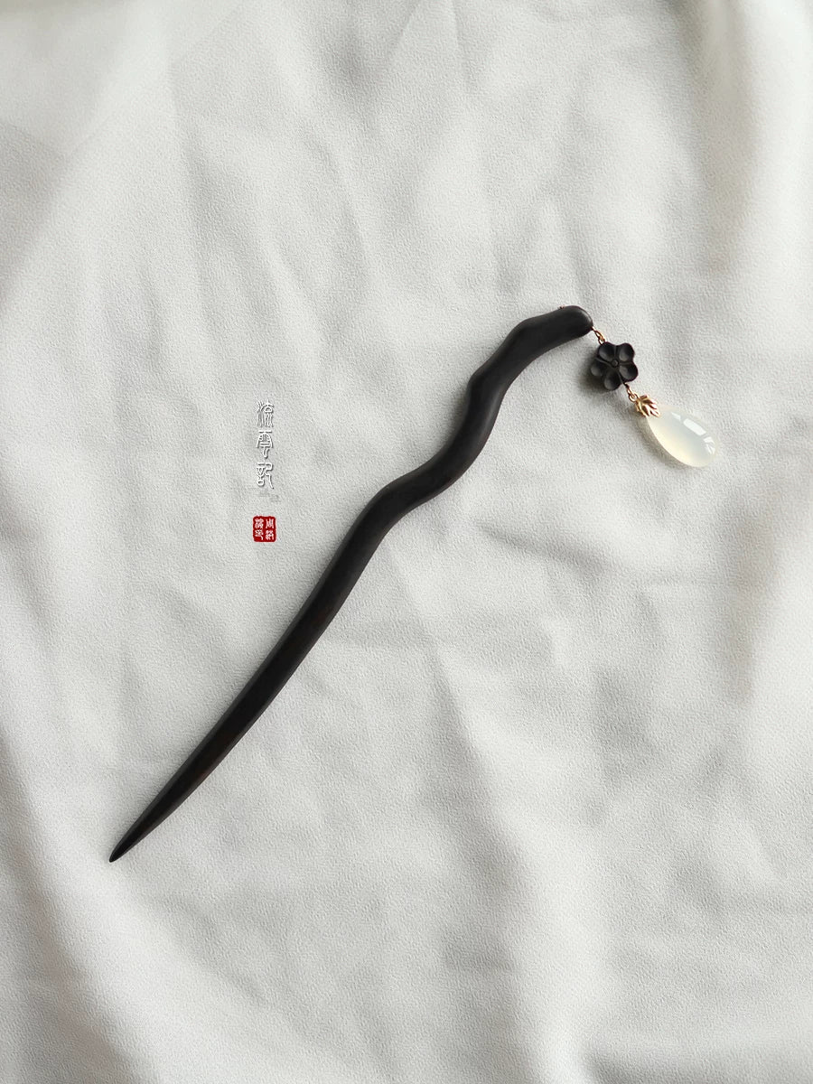 Ink Plum Blossom Hair Stick | Ancient Chinese Hair Accessory