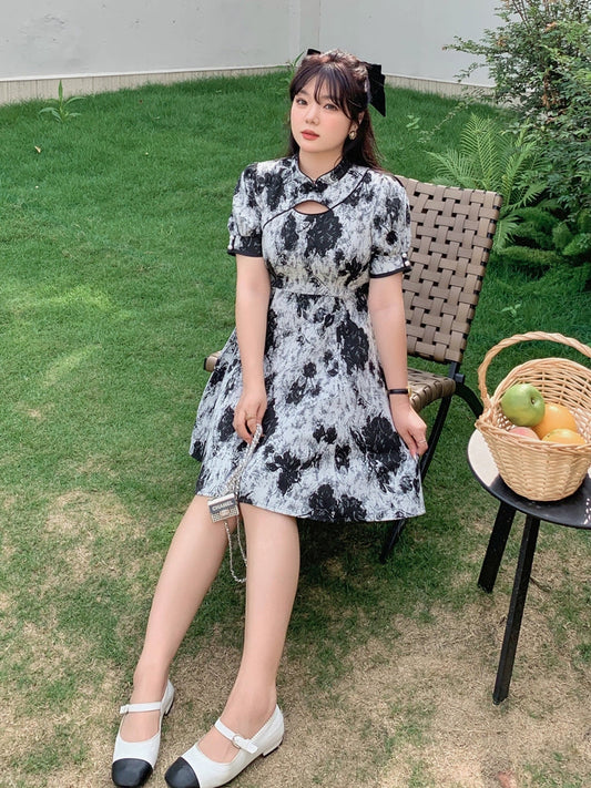 Luna new Chinese style qipao cheongsam dress — detail view