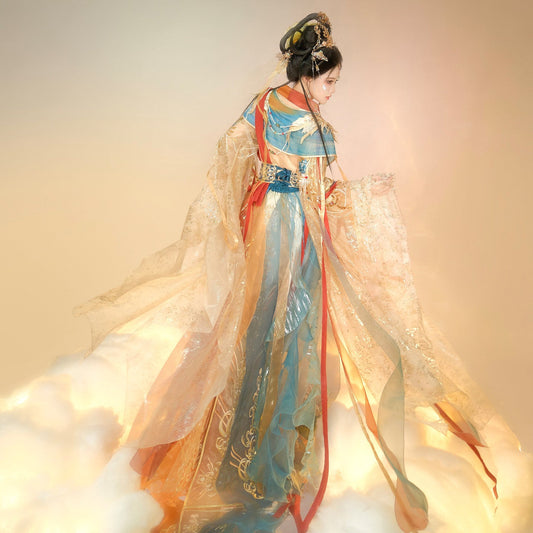 Echoes Against the Wall | Dunhuang Inspired Embroidered Hanfu Set