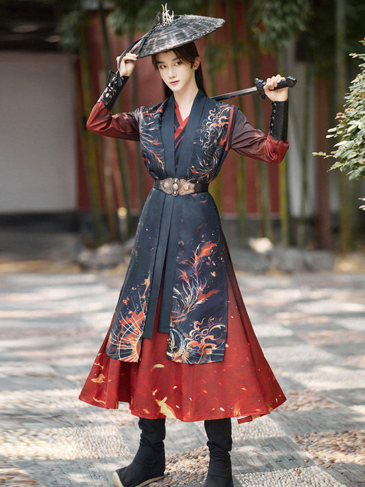 Flame Wuxia Hanfu Set | Chinese Fantasy Period Drama Style